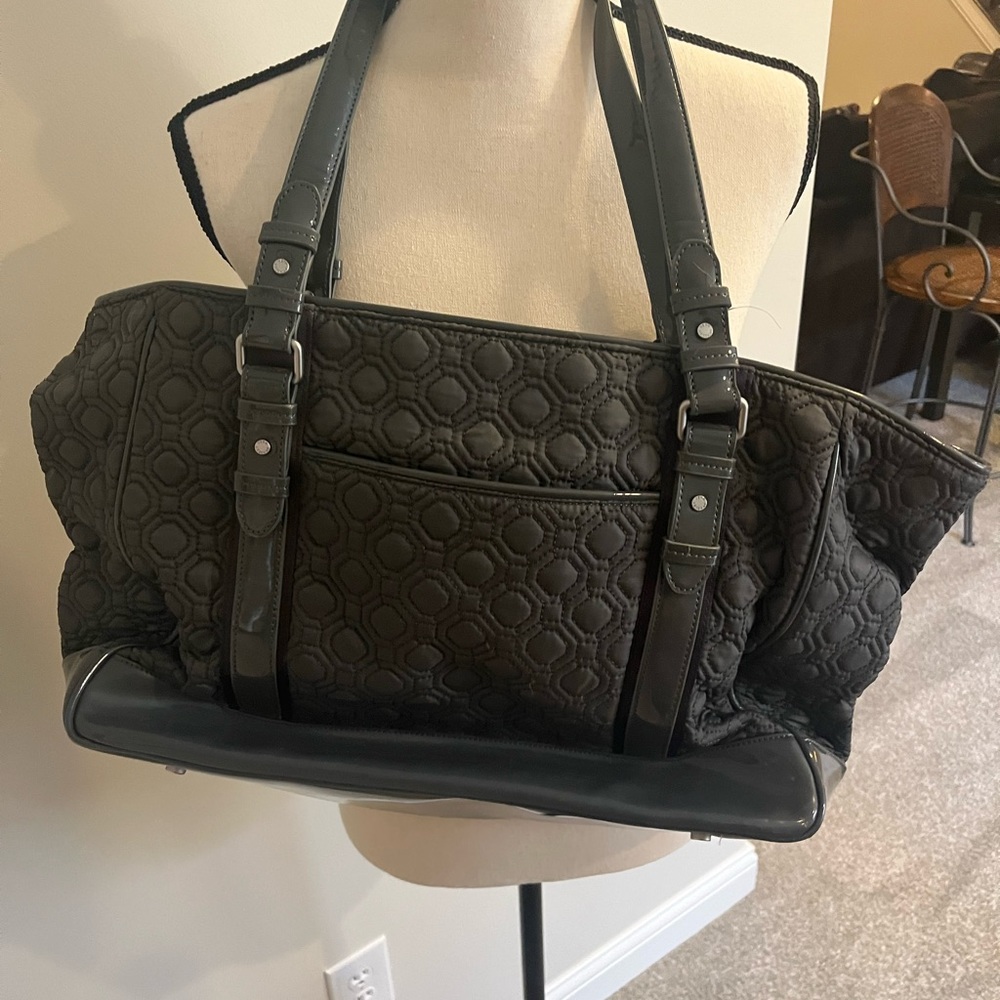 Vera Bradley dark grey mini luggage bag